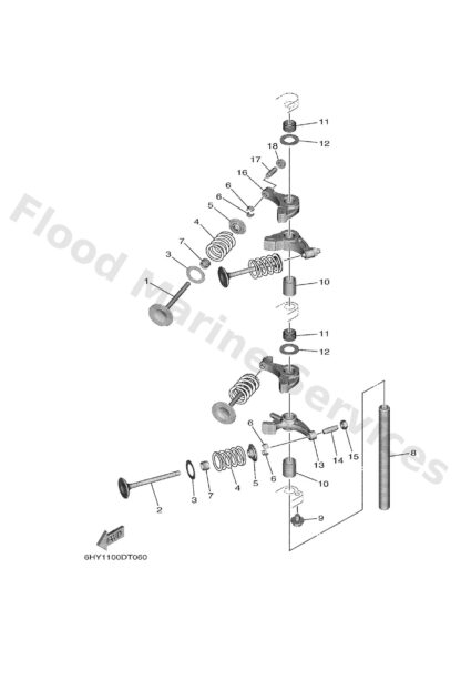 Genuine Yamaha 3YF121130000 - Spring, valve inner - Supplied by Flood Marine