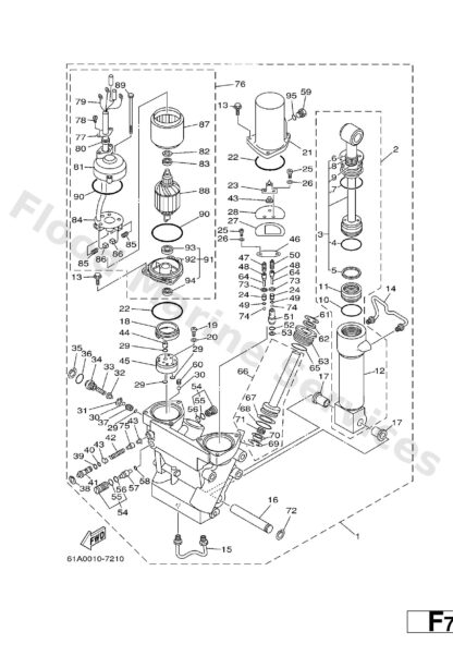 Genuine Yamaha 61A438100000 - Tilt piston sub assy - Supplied by Flood Marine