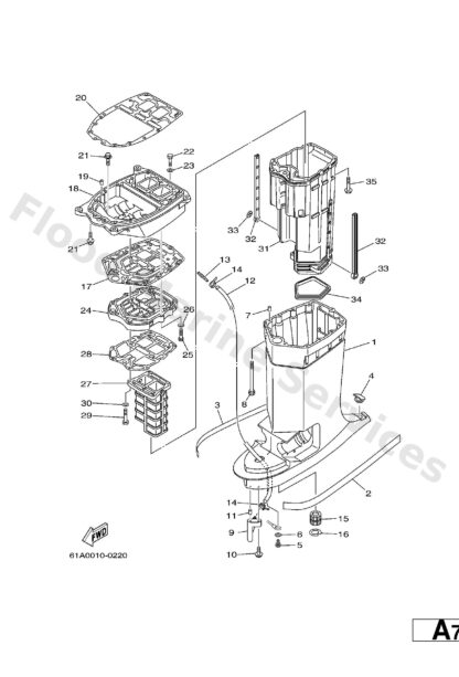 Genuine Yamaha 61A45113A000 - Gasket, upper casing - Supplied by Flood Marine