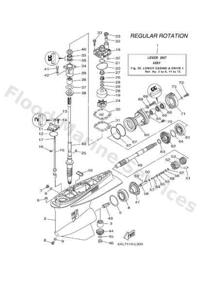 Genuine Yamaha 61A45301108D - Casing, lower - Supplied by Flood Marine