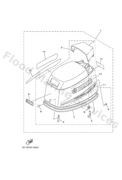 Genuine Yamaha 61R426764000 - Graphic, side 2 - Supplied by Flood Marine