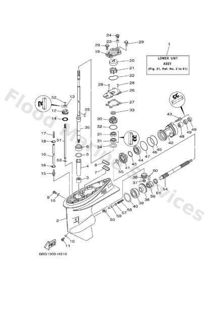 Genuine Yamaha 62Y45301008D - Casing, lower - Supplied by Flood Marine