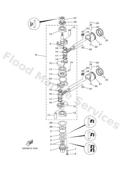 Genuine Yamaha 634116330000 - Pin, piston - Supplied by Flood Marine