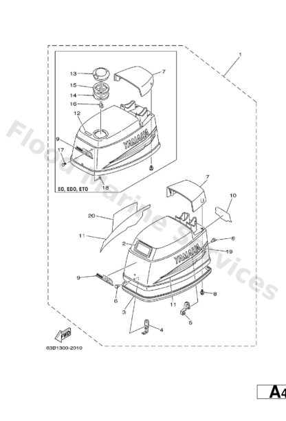Genuine Yamaha 63D426772000 - Graphic, front - Supplied by Flood Marine