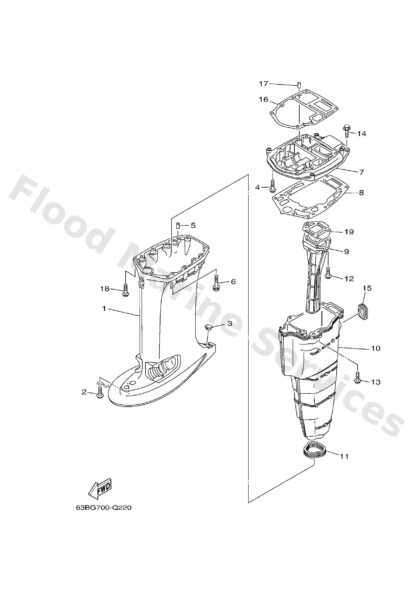 Genuine Yamaha 63D45111118D - Casing, upper - Supplied by Flood Marine
