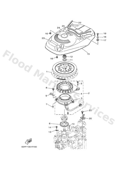 Genuine Yamaha 63P134376300 - Mark, caution - Supplied by Flood Marine