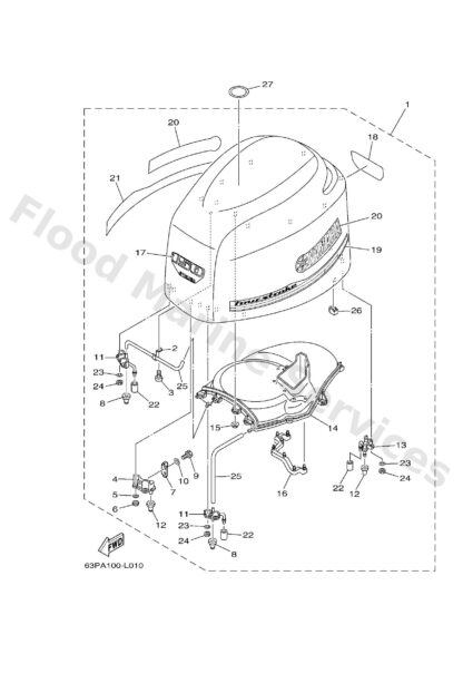 Genuine Yamaha 63P426762000 - Graphic, side 2 - Supplied by Flood Marine