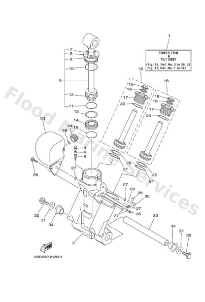 Genuine Yamaha 63P438000400 - Power trim & tilt assy - Supplied by Flood Marine
