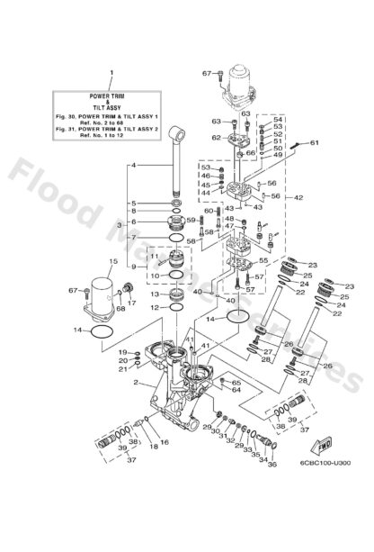 Genuine Yamaha 63P438002300 - Power trim & tilt assy - Supplied by Flood Marine