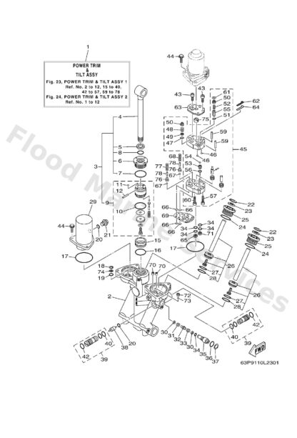 Genuine Yamaha 63P438101000 - Tilt piston sub assy - Supplied by Flood Marine