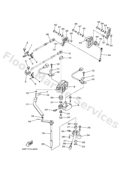 Genuine Yamaha 63P441200000 - Handle gear shift assy - Supplied by Flood Marine