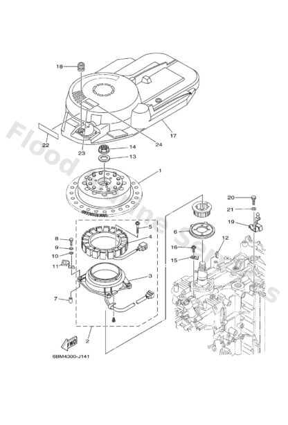 Genuine Yamaha 63P813370000 - Cover, flywheel - Supplied by Flood Marine
