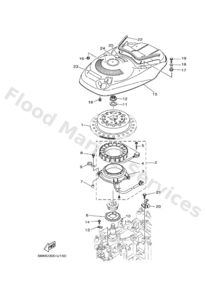 Genuine Yamaha 63P813371000 - Cover, flywheel - Supplied by Flood Marine