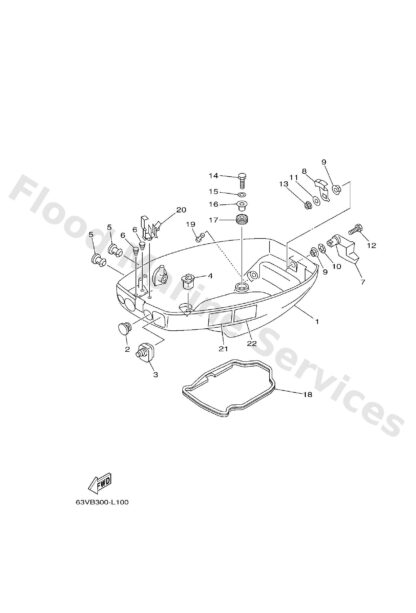 Genuine Yamaha 63V42711034D - Cowling, bottom - Supplied by Flood Marine