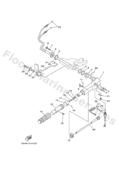 Genuine Yamaha 63V441110200 - Handle, gear shift - Supplied by Flood Marine