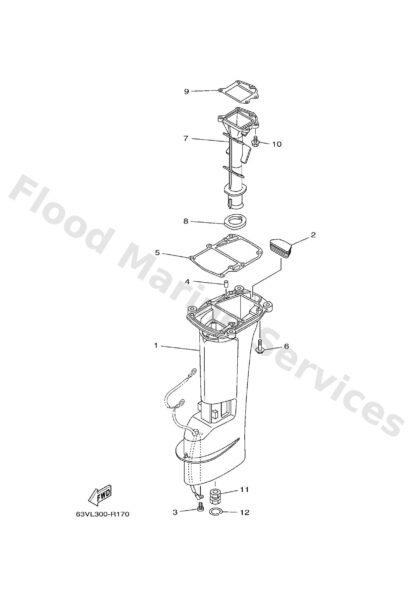 Genuine Yamaha 63V45111058D - Casing, upper - Supplied by Flood Marine