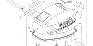 Genuine Yamaha 63W426100300 - Top cowling assy - Supplied by Flood Marine