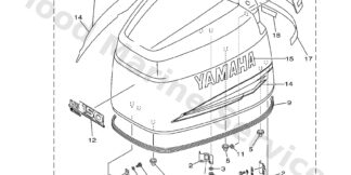 Genuine Yamaha 64D42610504D - Top cowling assy - Supplied by Flood Marine