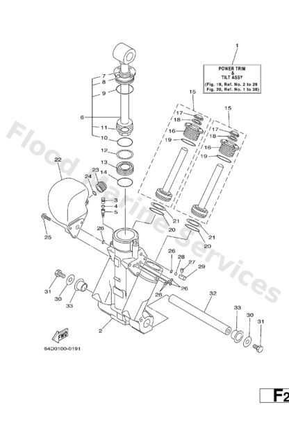 Genuine Yamaha 64E438100000 - Tilt piston sub assy - Supplied by Flood Marine