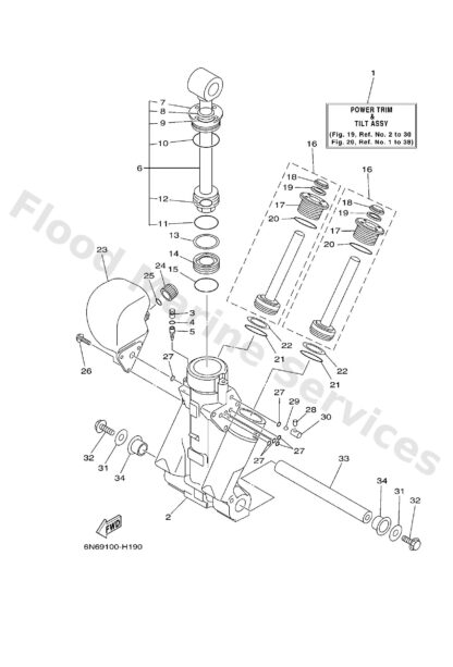 Genuine Yamaha 64E438200200 - Trim piston sub assy - Supplied by Flood Marine