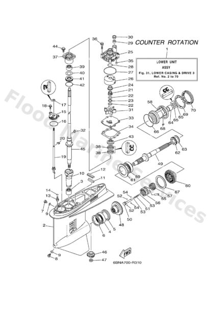 Genuine Yamaha 64P455701000 - Gear 2 (28t) - Supplied by Flood Marine