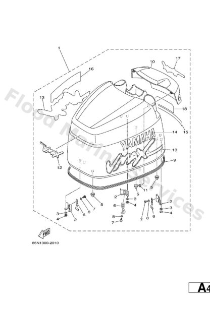 Genuine Yamaha 65N4267AN000 - Graphic, rear 2 - Supplied by Flood Marine