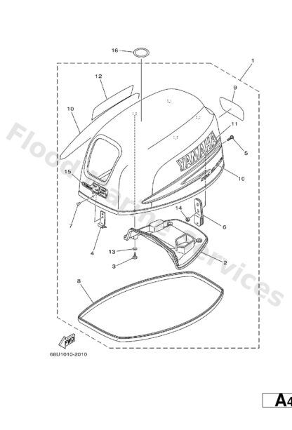 Genuine Yamaha 65W426770000 - Graphic, front - Supplied by Flood Marine