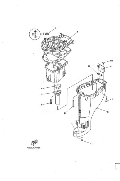 Genuine Yamaha 65W45111104D - Casing, upper - Supplied by Flood Marine