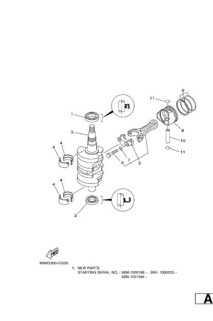 Genuine Yamaha 66M116040000 - Piston ring set (0.25mm o/s) - Supplied by Flood Marine