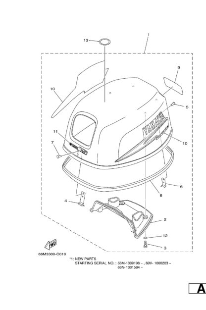 Genuine Yamaha 66N426782000 - Graphic, rear - Supplied by Flood Marine