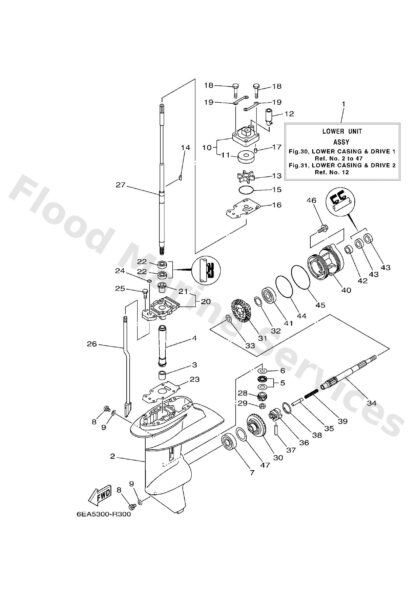 Genuine Yamaha 66R45311018D - Casing, lower - Supplied by Flood Marine