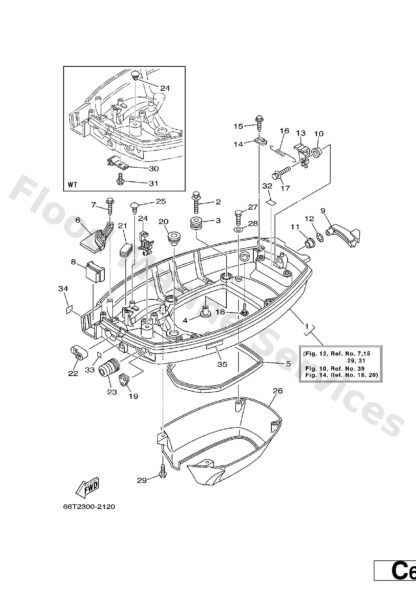 Genuine Yamaha 66T42710014D - Bottom cowling assy - Supplied by Flood Marine