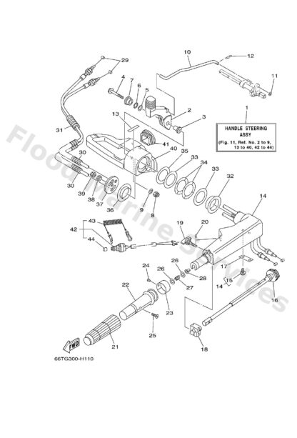 Genuine Yamaha 66T441110200 - Handle, gear shift - Supplied by Flood Marine