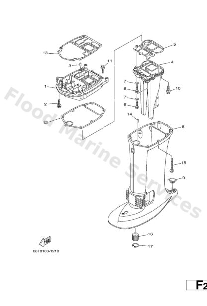 Genuine Yamaha 66T45111004D - Casing, upper - Supplied by Flood Marine