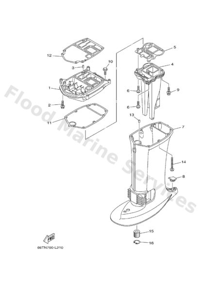 Genuine Yamaha 66T45111108D - Casing, upper - Supplied by Flood Marine
