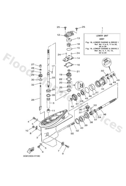 Genuine Yamaha 66T45311018D - Casing, lower - Supplied by Flood Marine