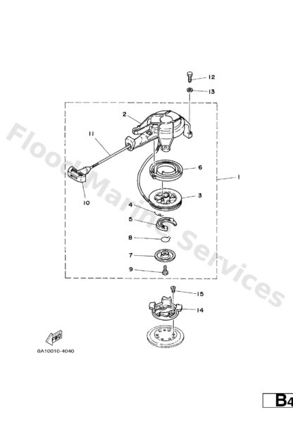 Genuine Yamaha 6A1157230094 - Pulley, starter - Supplied by Flood Marine