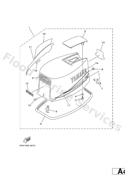 Genuine Yamaha 6A9426781100 - Graphic, front - Supplied by Flood Marine