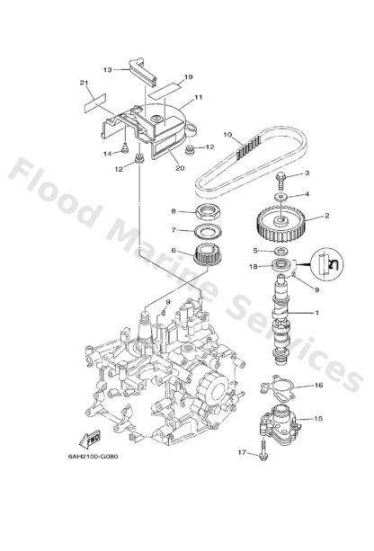 Genuine Yamaha 6AH134376100 - Mark, caution - Supplied by Flood Marine