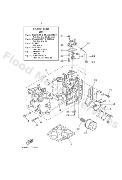 Genuine Yamaha 6AH151000000 - Crankcase assy - Supplied by Flood Marine