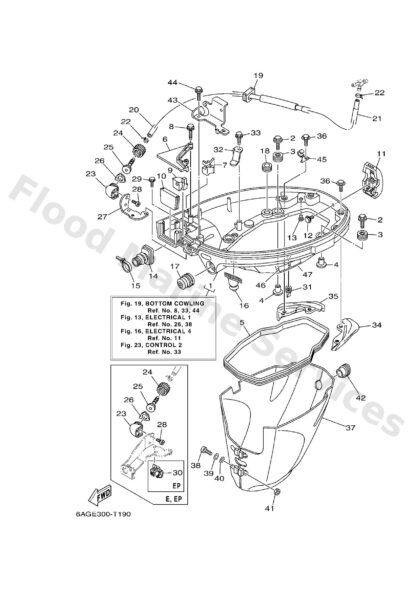 Genuine Yamaha 6AH42710108D - Bottom cowling assy - Supplied by Flood Marine