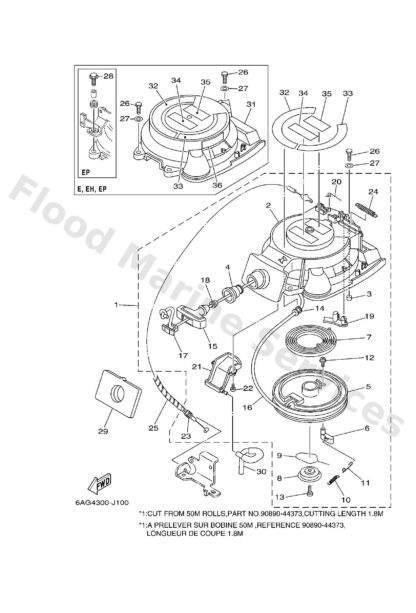 Genuine Yamaha 6AH813370000 - Cover, flywheel - Supplied by Flood Marine