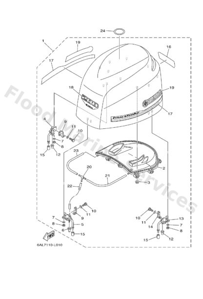 Genuine Yamaha 6AL426781000 - Graphic, rear - Supplied by Flood Marine