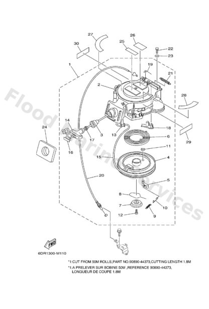 Genuine Yamaha 6AU134376000 - Mark, caution - Supplied by Flood Marine