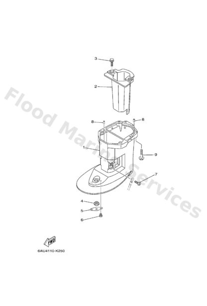 Genuine Yamaha 6AU45111004D - Casing, upper - Supplied by Flood Marine