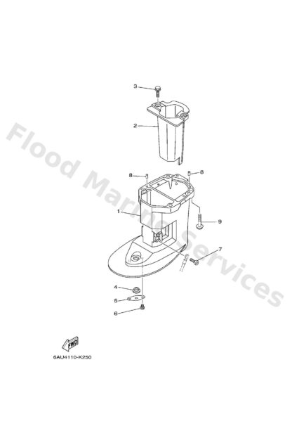 Genuine Yamaha 6AU45111008D - Casing, upper - Supplied by Flood Marine