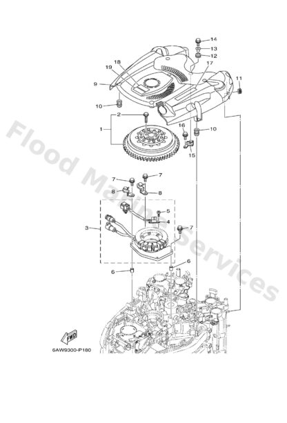Genuine Yamaha 6AW134376200 - Mark, caution - Supplied by Flood Marine