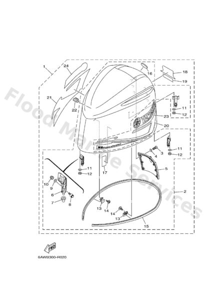 Genuine Yamaha 6AW426781000 - Graphic, rear - Supplied by Flood Marine