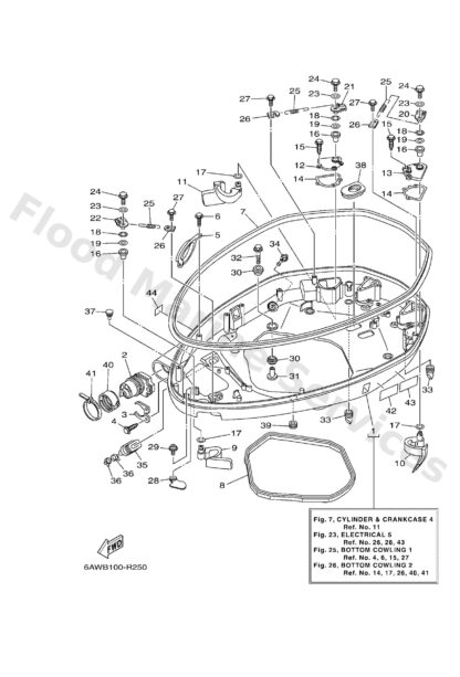 Genuine Yamaha 6AW42710028D - Bottom cowling assy - Supplied by Flood Marine