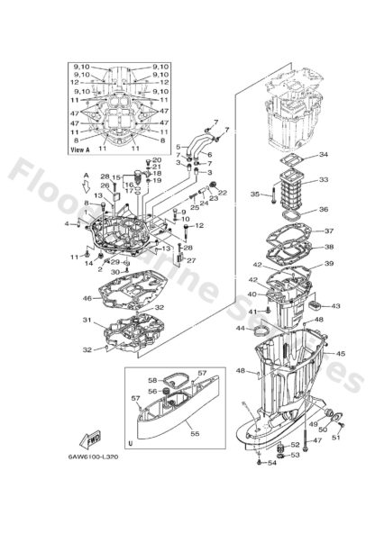 Genuine Yamaha 6AW45111108D - Casing, upper - Supplied by Flood Marine